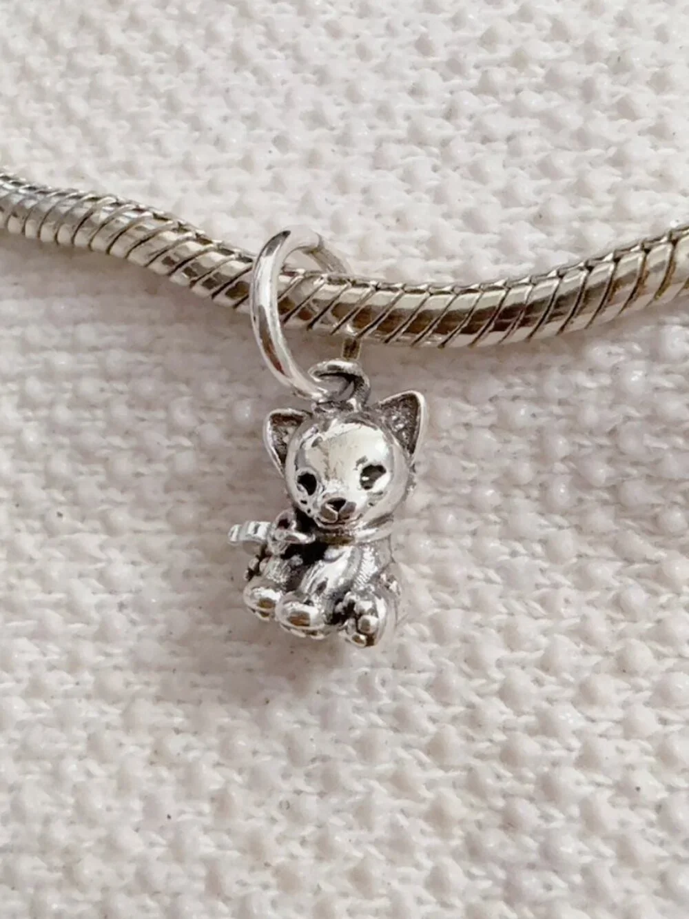 Sweet Cat Charm, Pet Cat Charm, Silver Charm For Pandora Bracelet